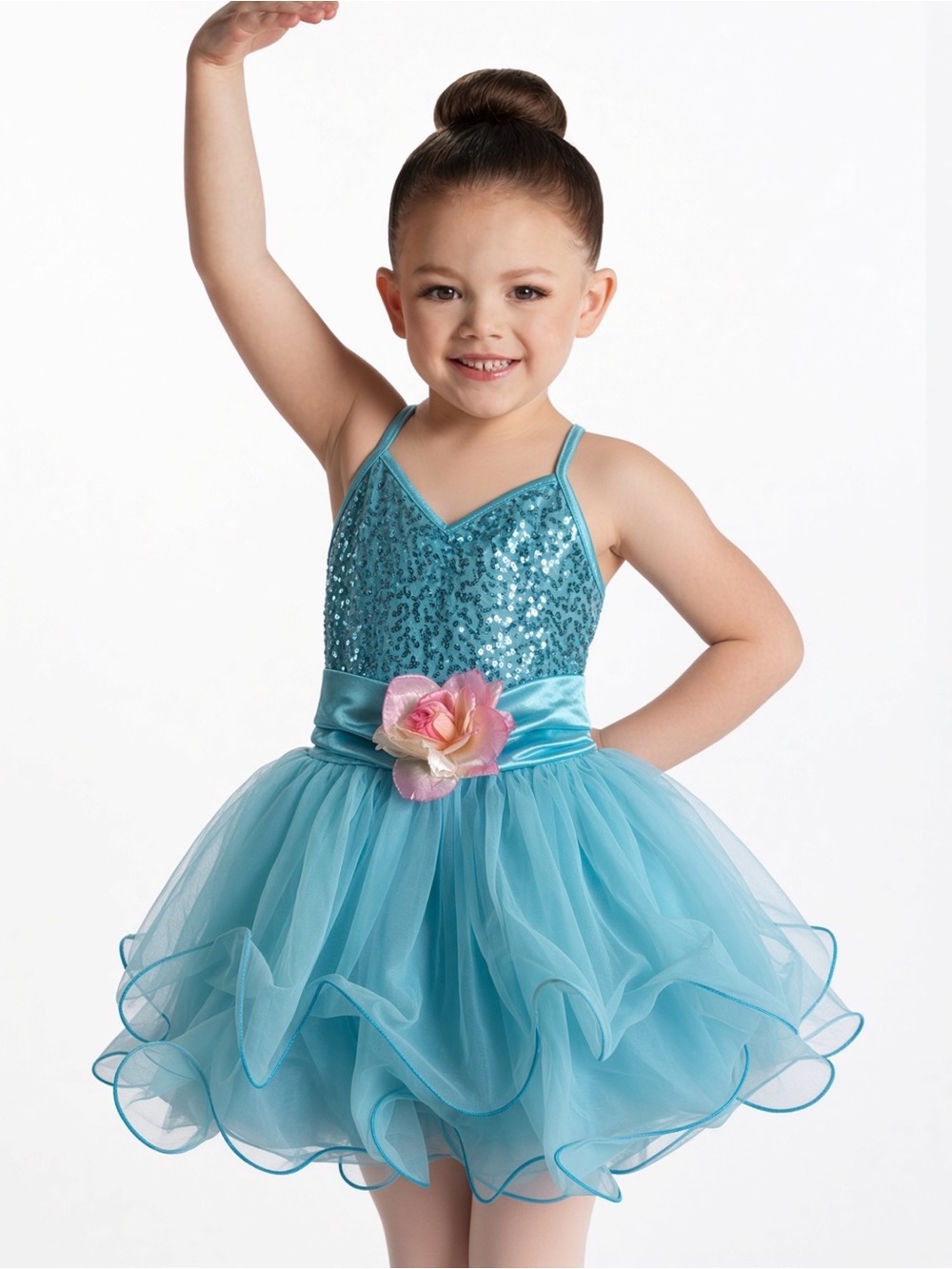 $110 Ballerina Princess Tiffany Blue Sequin Tutu Dress Costume 5/6